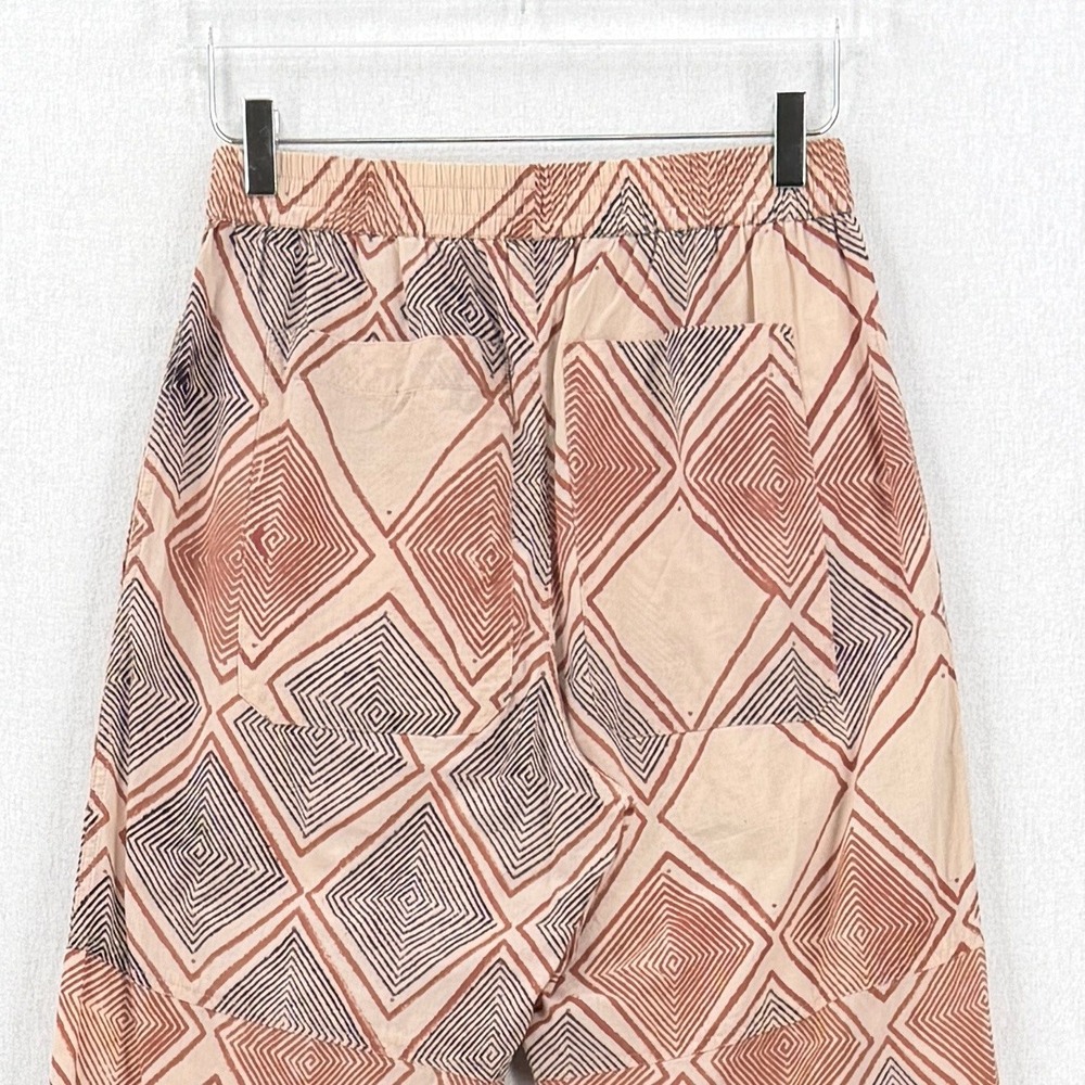 BLINDED BY COLOR PROJECT Printed Barrel Pants Womens One Size Tan Brown Cotton - Picture 4 of 14